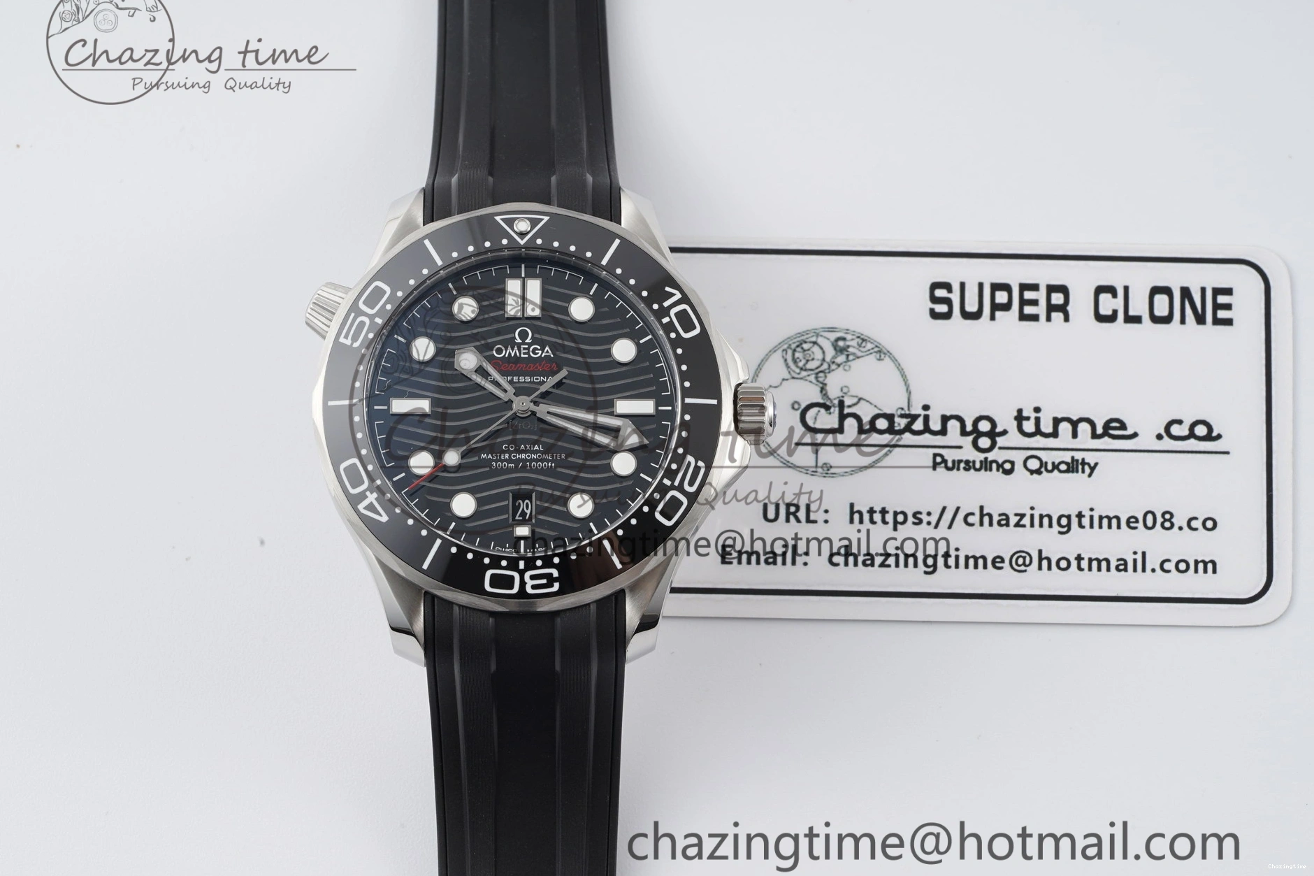 0314 Seamaster Diver 300M ZF 1:1 Best Edition Black Ceramic Black Dial on Black Rubber Strap A EasyMatch 7821